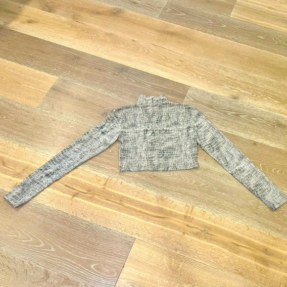Berksha Long Sleeve Snakeskin Print Top Small - Picture 4 of 6